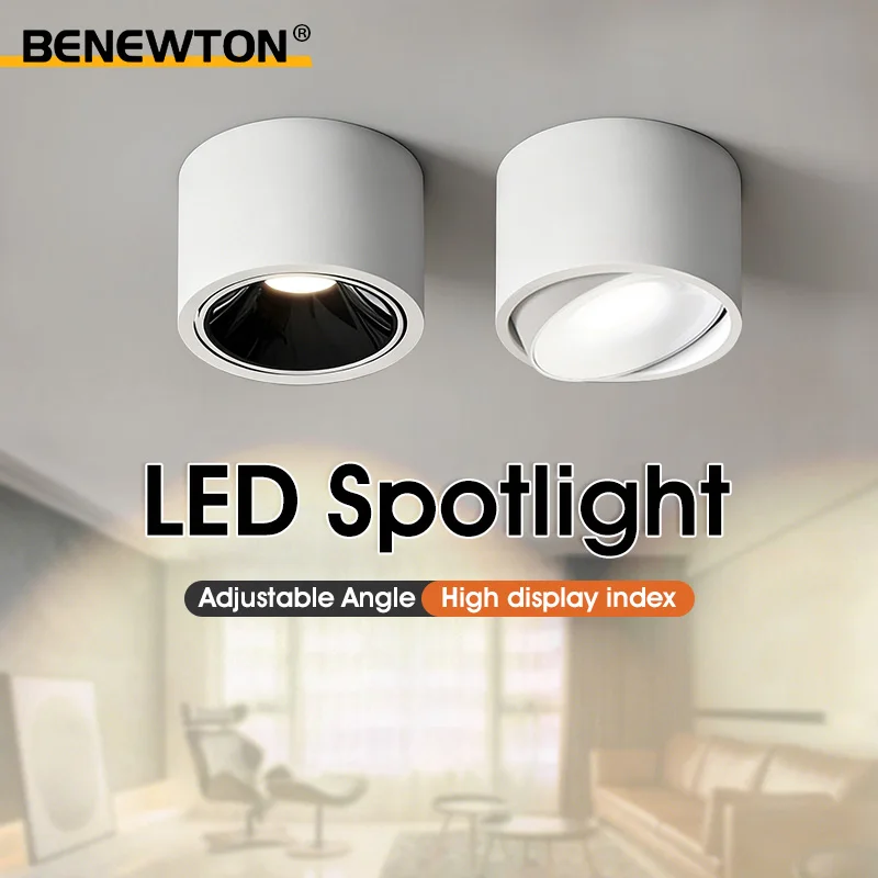 

LED Downlight Surface Mounted Ultra Thin Adjustable Angle 7W 220V Ceiling Spotlights Anti Glare for Living Room Study Home Decor