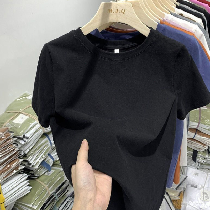  Basic Womens Solid T-Shirts Casual Breathable Short Sleeve Tops Summer O-Neck Soft T Shirts Loose Womans Clothes Special Offer 