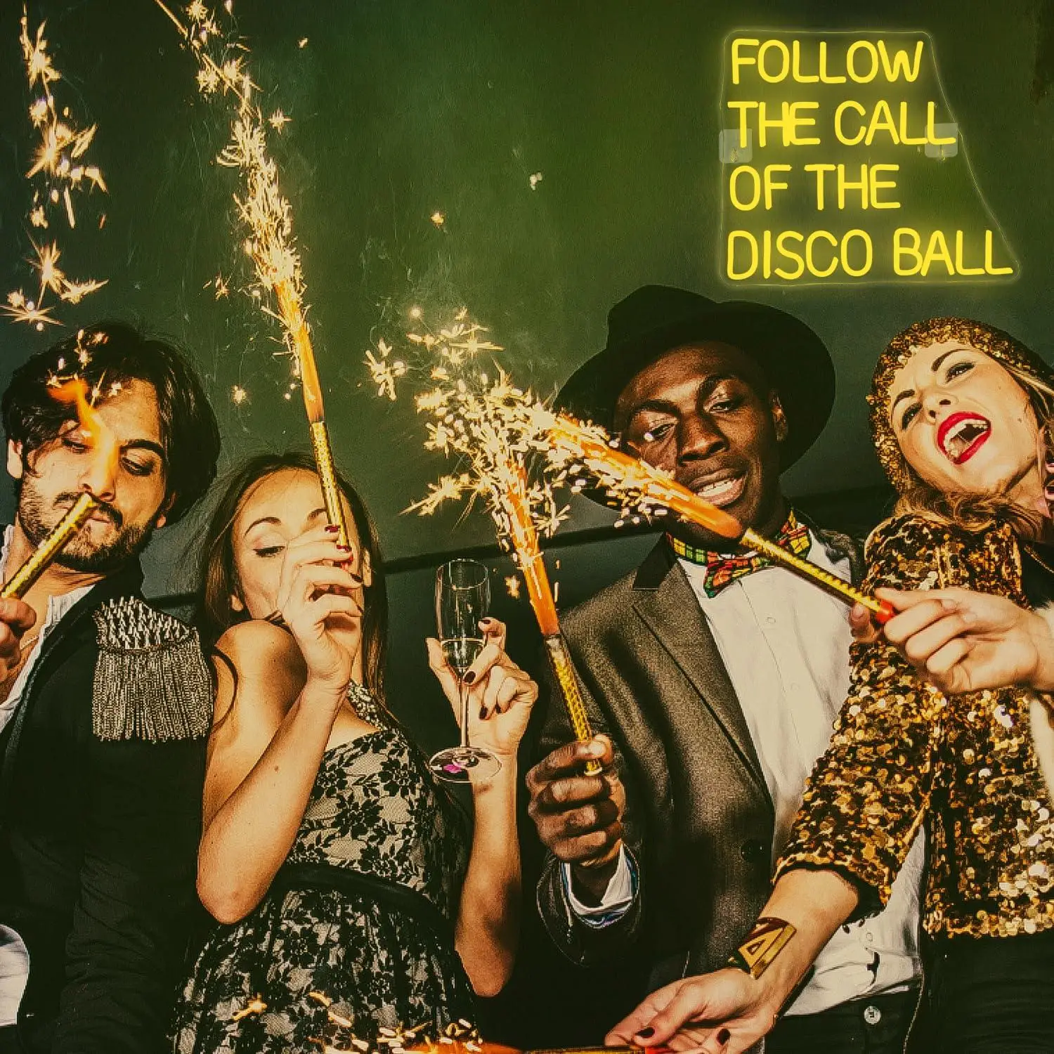 Follow The Call Of The Disco Ball Neon Sign USB Dimmable LED Light for Party Club Bedroom Bar Wall Art Decor Themed Night Light view 3