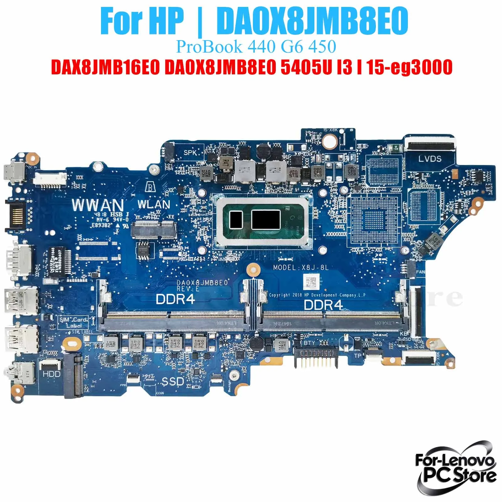

DA0X8JMB8E0 для HP Pavilion 15-eg3000 DA0X8JMB8E0 материнская плата для ноутбука i3 i5 i7 протестированная материнская плата для ноутбука