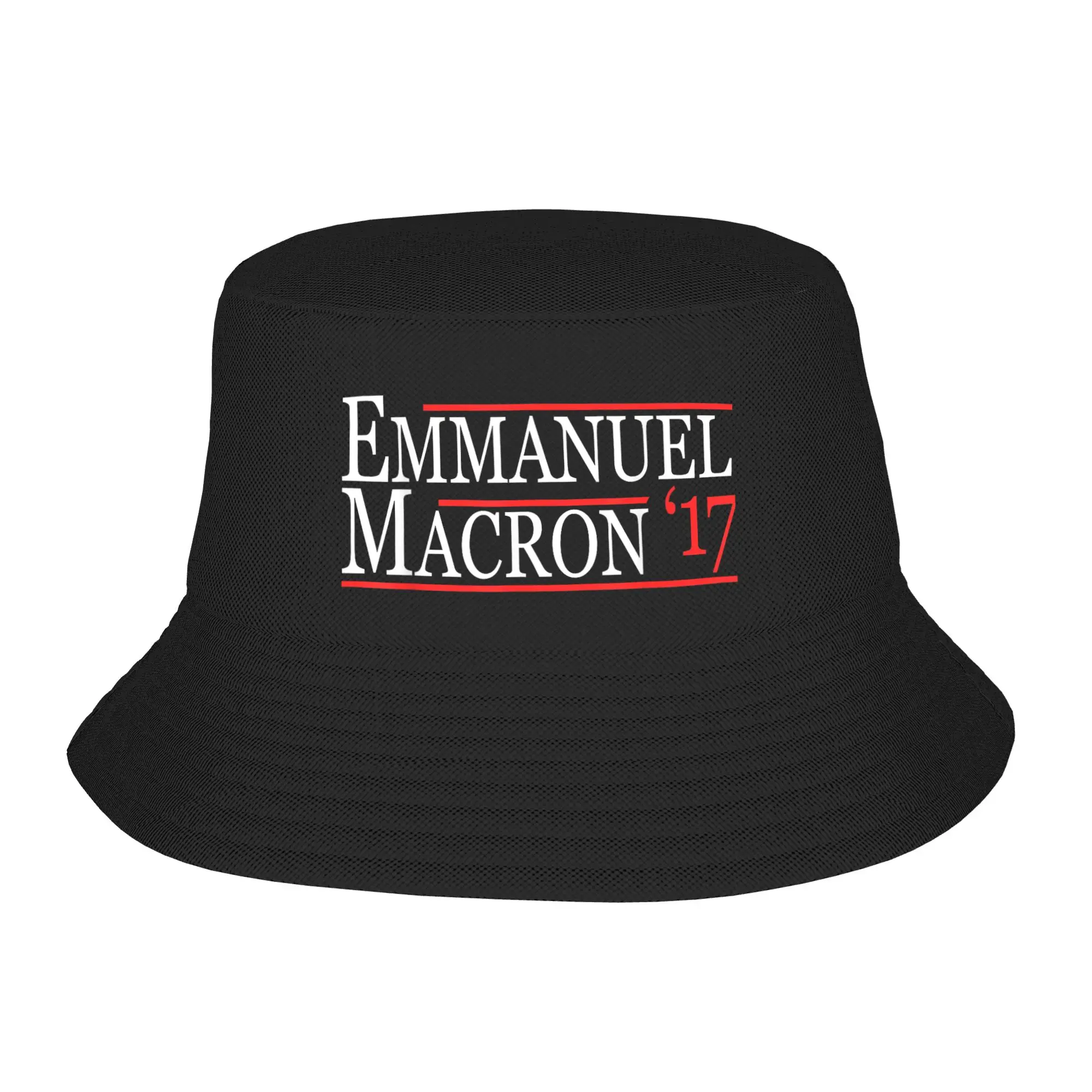 Emmanuel Macron President Bucket Hat  Breathable Fisherman Hats Summer Fashion Travel Hiking Caps Hawaii Graphic Sunscreen Hat