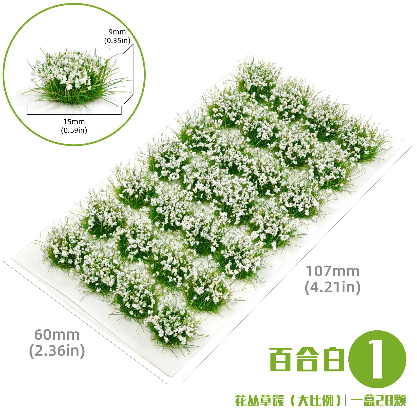 Simulierte Blumen- und Grasbüschel, 28 Stück, Miniatur-Vegetationsmodell für Sandtisch-Bauszenen, DIY Diorama-Zubehör – Detail 2