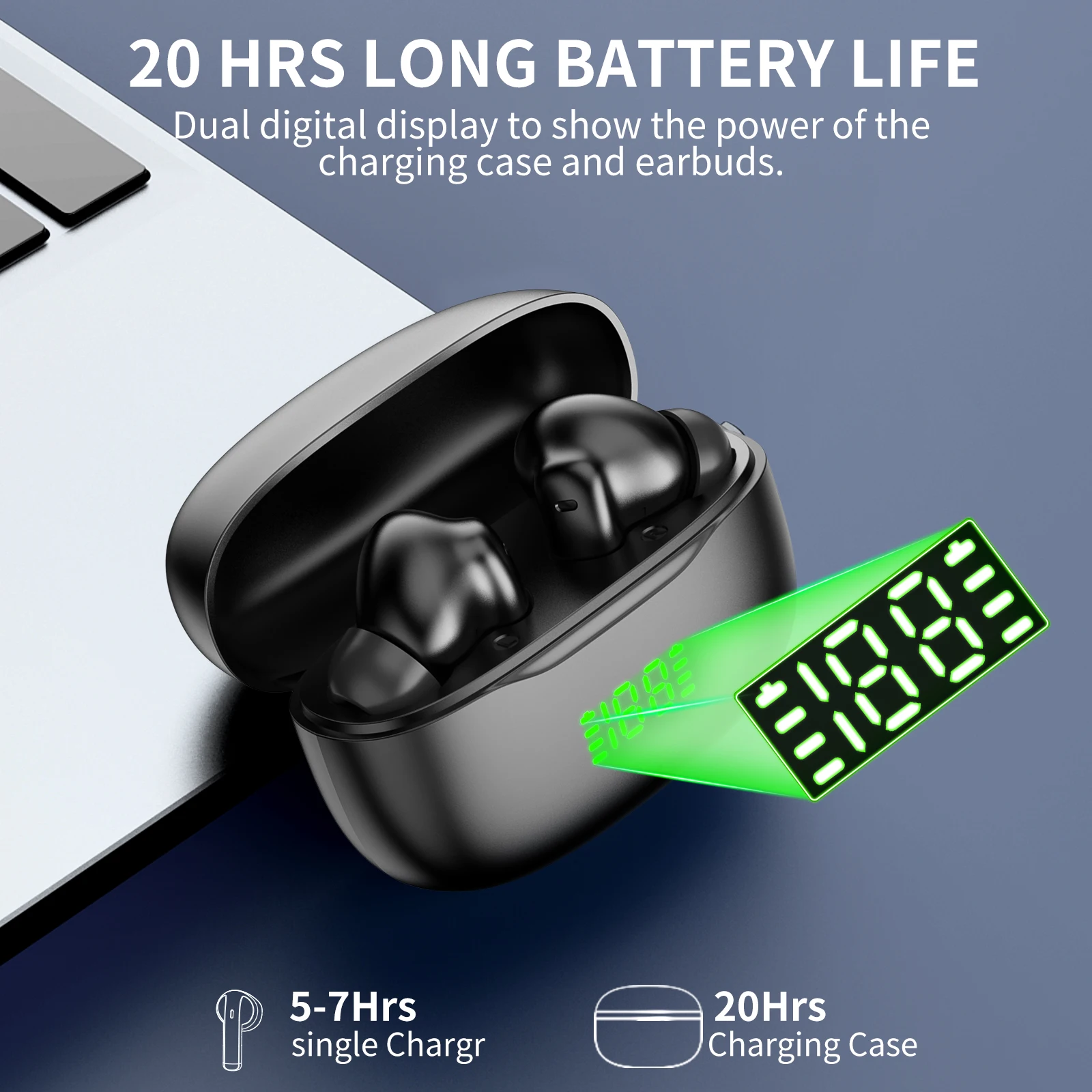 2025 سماعات أذن بلوتوث ENC تعمل باللمس TWS شاشة رقمية B-BLAST! سماعات أذن رياضية LED عرض الطاقة سماعة رأس لاسلكية حقيقية مع ميكروفونات