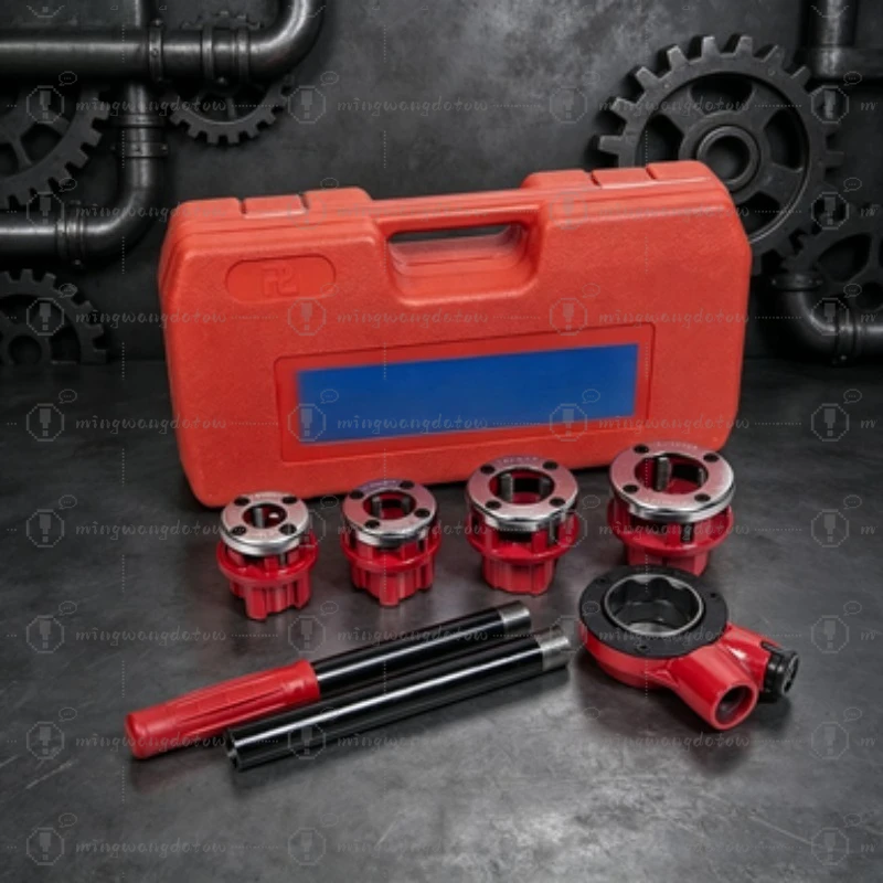 Manual Pipe Threading Wrench, Q62 Type Multi-head Pipe Die Set, Lightweight Pipe Cutter & Threading Die Kit