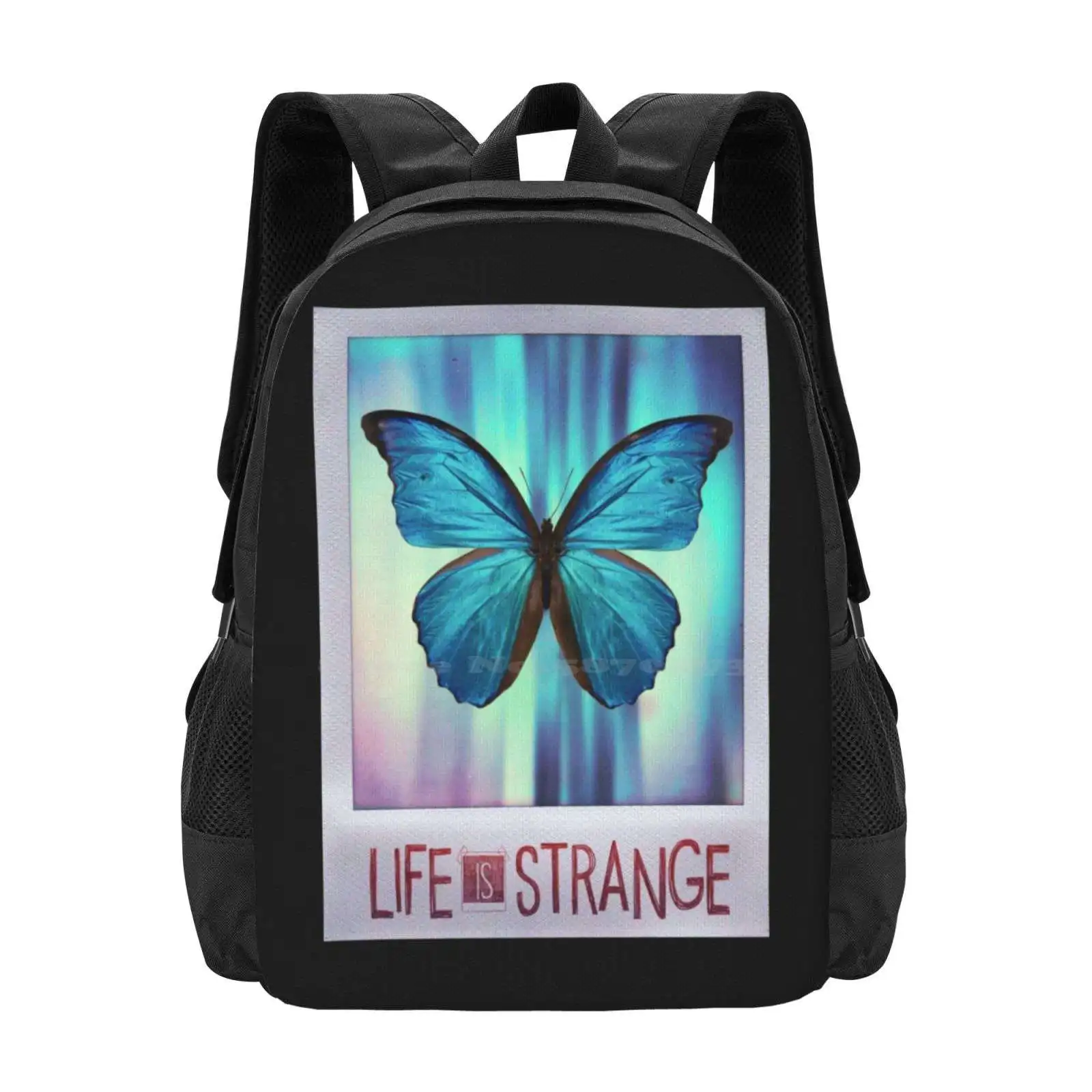 Mochila escolar Life Is Strange, bolsa de gran capacidad para fotos de mariposa, ordenador portátil, Cosplay de calafateo, Blue Max