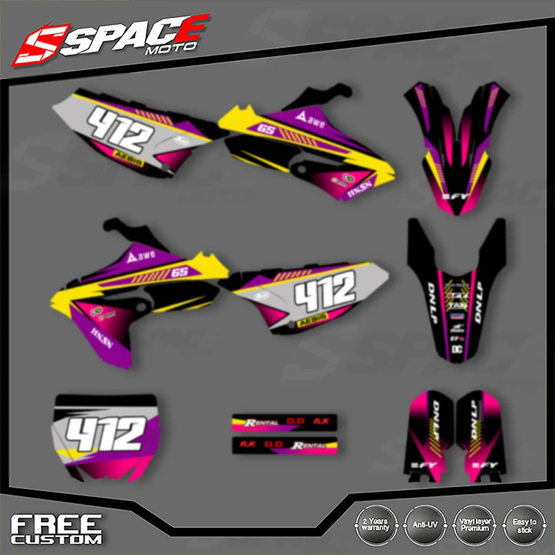 

SPACE Custom Motorcycle Graphics Background Decal for YAMAHA YZ65 2018 2019 2020 2021 Stickers Kits 006