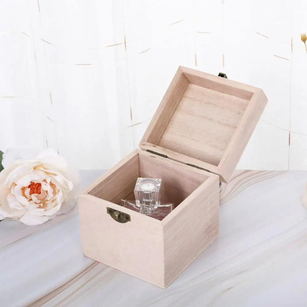 Storage Holder Square Shaped Storage Container Wood Adorable  Practical Wooden Vintage Jewelry Storage Box