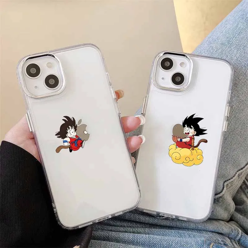 Funda Transparente de Silicona con Diseño de Goku de Dragon Ball para Apple iPhone 17 AIR 16E 15 14 13 12 11 Pro Max Plus