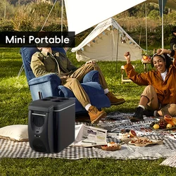 Portátil Mini Camping Freezer, Caixa de gelo elétrico, adequado para frutas, bebidas, alimentos, produtos de cuidados com a pele, casa, carro, 1.59gal, 12V