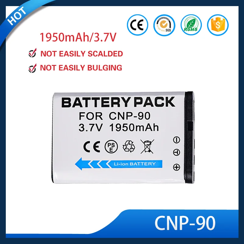 

Replacement Battery CNP90 3.7V 1950mAh High Capacity Li ion for Casio EX H10 H20 H15 FH100 Digital Camera Long Life Safe Quality