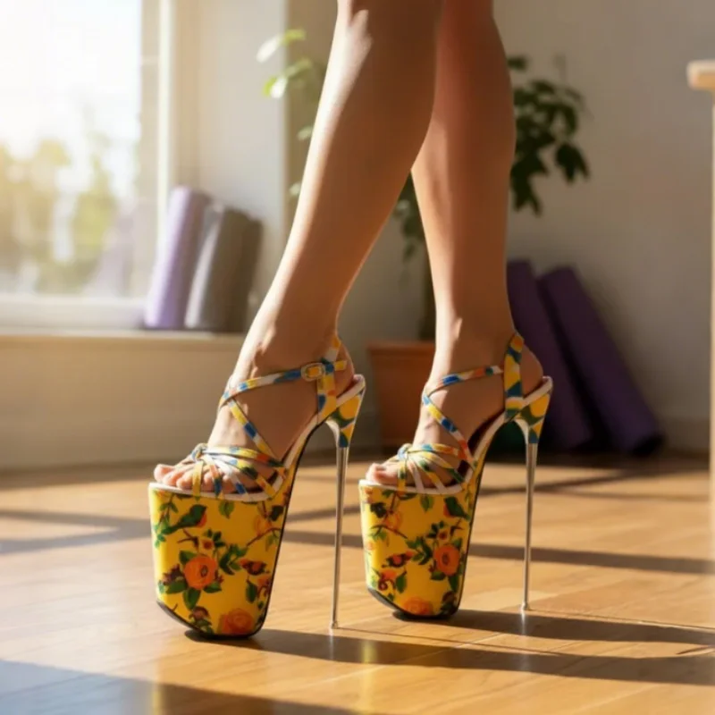 

SDTRFT 30cm Ultra Thin High Heels Platform Sandals 12 Inches Shoes Woman Pumps SUMMER Open Toe Party Transgender Stilettos