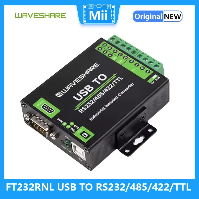 

Waveshare FT232RNL USB TO RS232/485/422/TTL Interface Converter, Industrial Isolation, Multi-OS Compatible