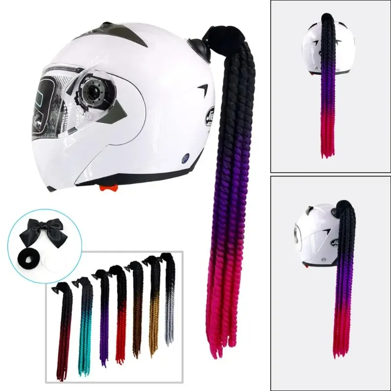 

land-best Free Style Motorcycle Braids Wig Twist Helmet handmade Decoration Punk Dirty Braid Motocross Racing Moto Helmet Braids