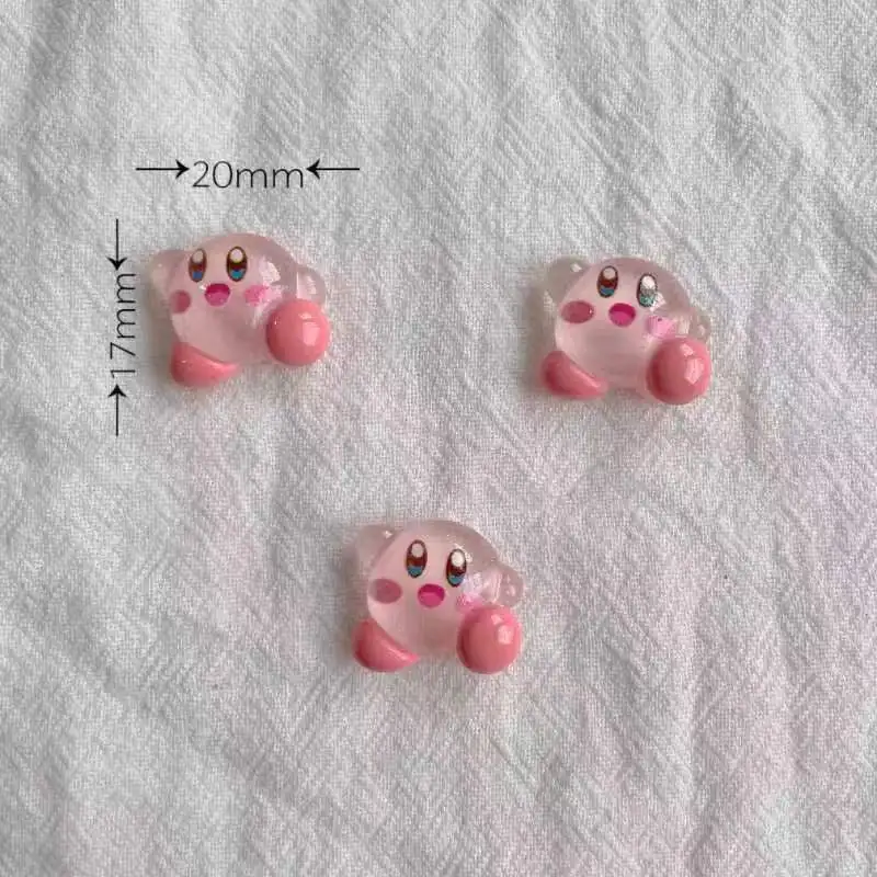 1/30pcs Ice-transparent Kirby 2cm Resin Charms Cute Cartoon DIY Parts for Hair Clips Jewelry Accessories view 2