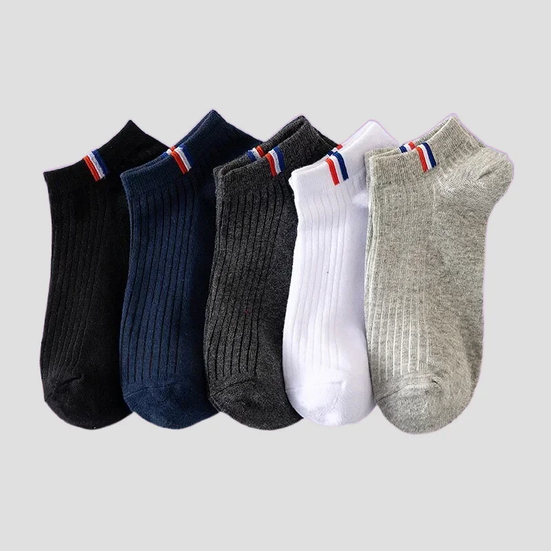 

5/10 Pairs New Fashion High Quality Men's Boat Socks Breathable Sweat Deodorant Sports Socks Soft Cotton Male Low Cut Short Sock