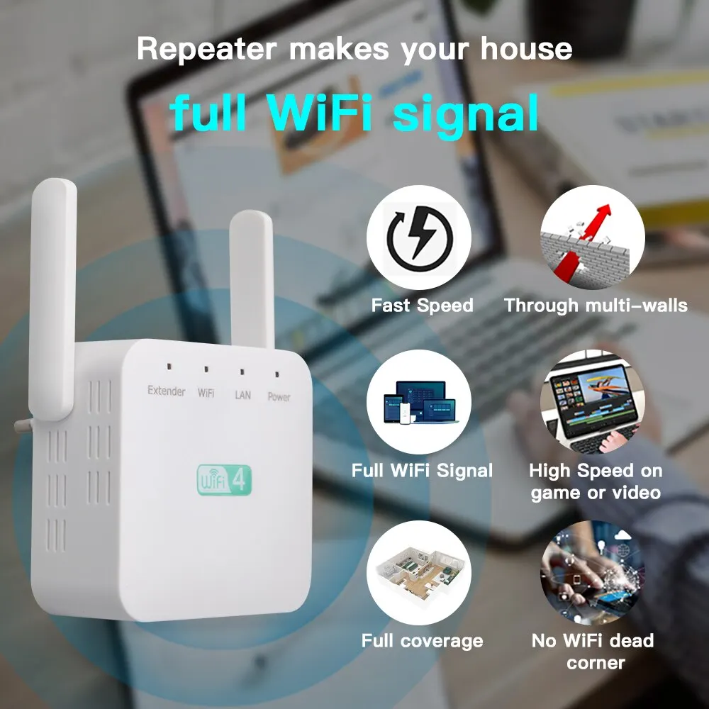 300Mbps WIFI Repeater Remote Wi-Fi Amplifier 802.11N WiFi Signal Booster Network Amplifier For Home/Office Wireless Repeater