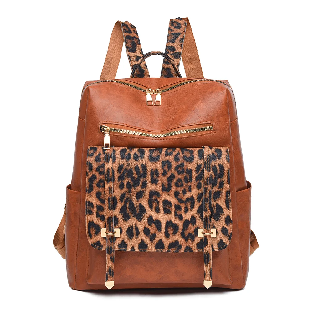 Europe and the United States new retro personality Joker backpack women's soft leather backpacks go out backpacks.