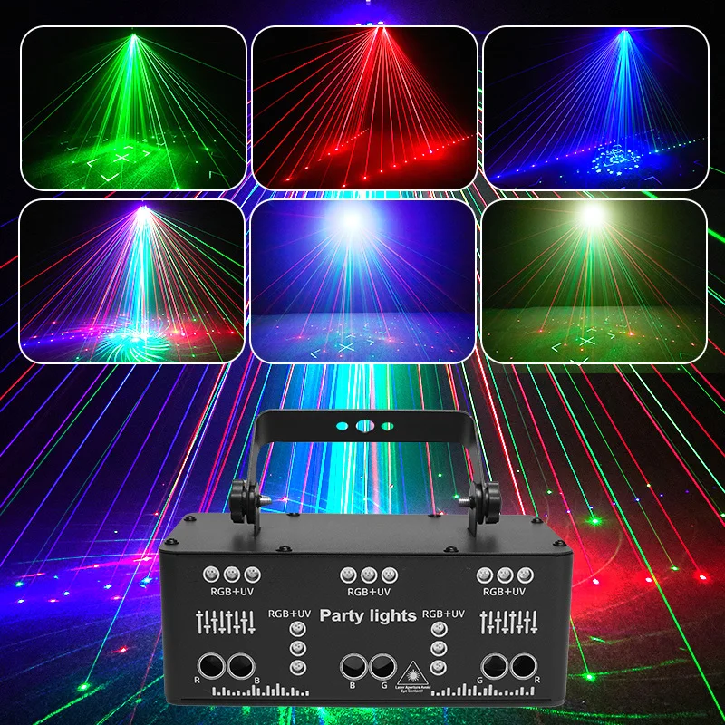Vendita calda Nuovo 21 LED Proiettore da discoteca Emettitore UV Strobe Flash Stage Laser Home Party RGBW Effetto fascio Controllo DMX KTV Discoteche