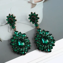 Teardrop Vintage Chandelier Decor Crystal Glass Glamorous Dangle Drop Earrings For Women Trend Luxury Quality Pendant Jewelry