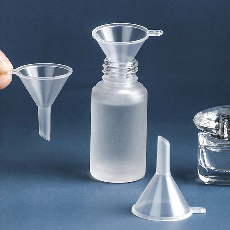 WESTTUNE 10 قطعة قمع بلاستيكي صغير قمع بلاستيكي شفاف قمع صغير لزجاجات المختبر زيت طبيعي الرمال الفن العطور التوابل