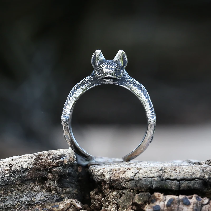 2022 جديد 316L الفولاذ المقاوم للصدأ خمر الخفافيش خواتم الاصبع موضة ريترو ستايل للنساء الرجال المجوهرات هدية بالجملة بيجو V260