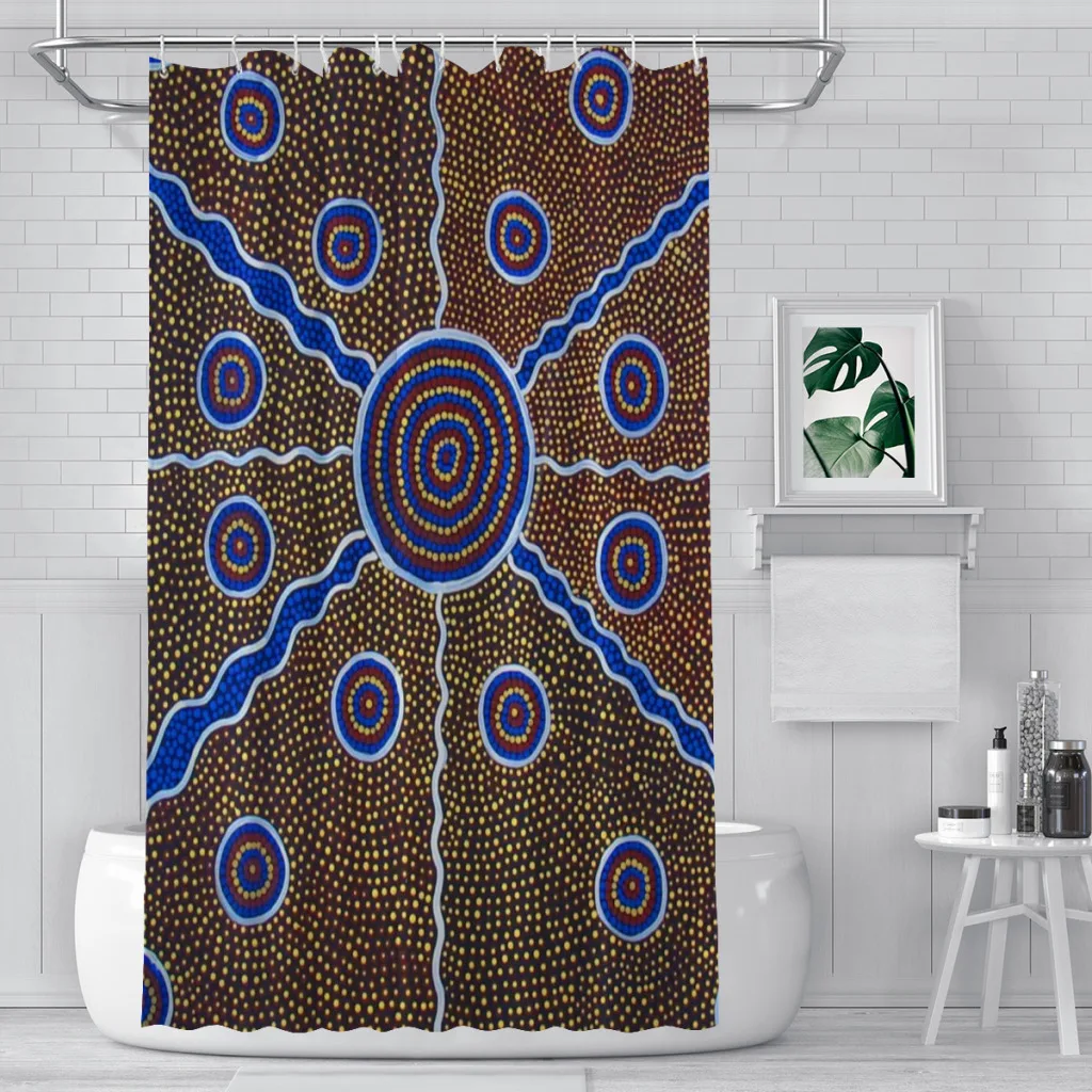 Australia Aboriginal Art Bathroom Shower Curtains  Waterproof Partition Curtain Funny Home Decor Accessories