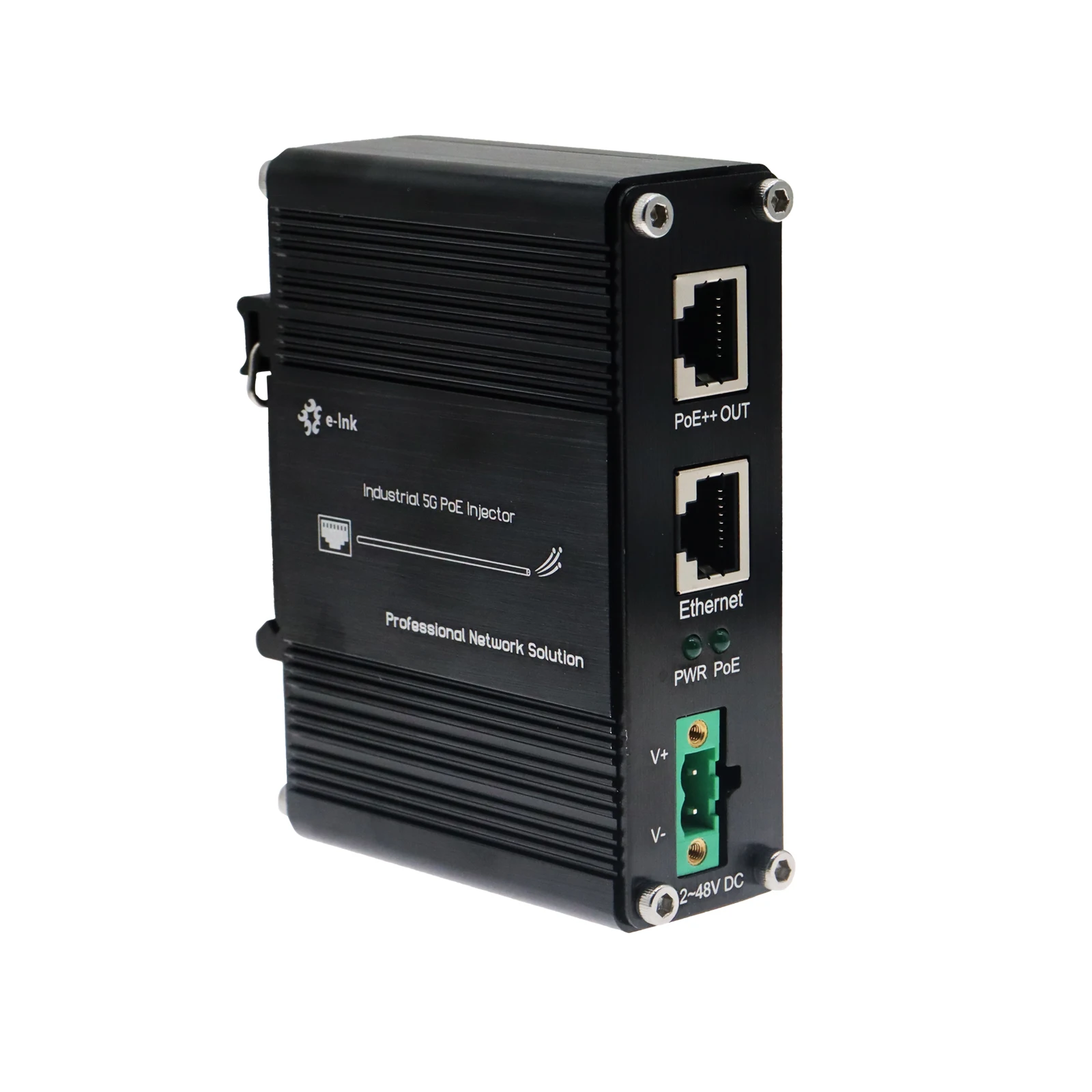 

Industrial 5G 95W 802.3bt PoE++ Injector,5 Gigabit 95W PoE++ Adapter, Rj45 Poe Injector Power Supply Over Ethernet, 12-48V DC