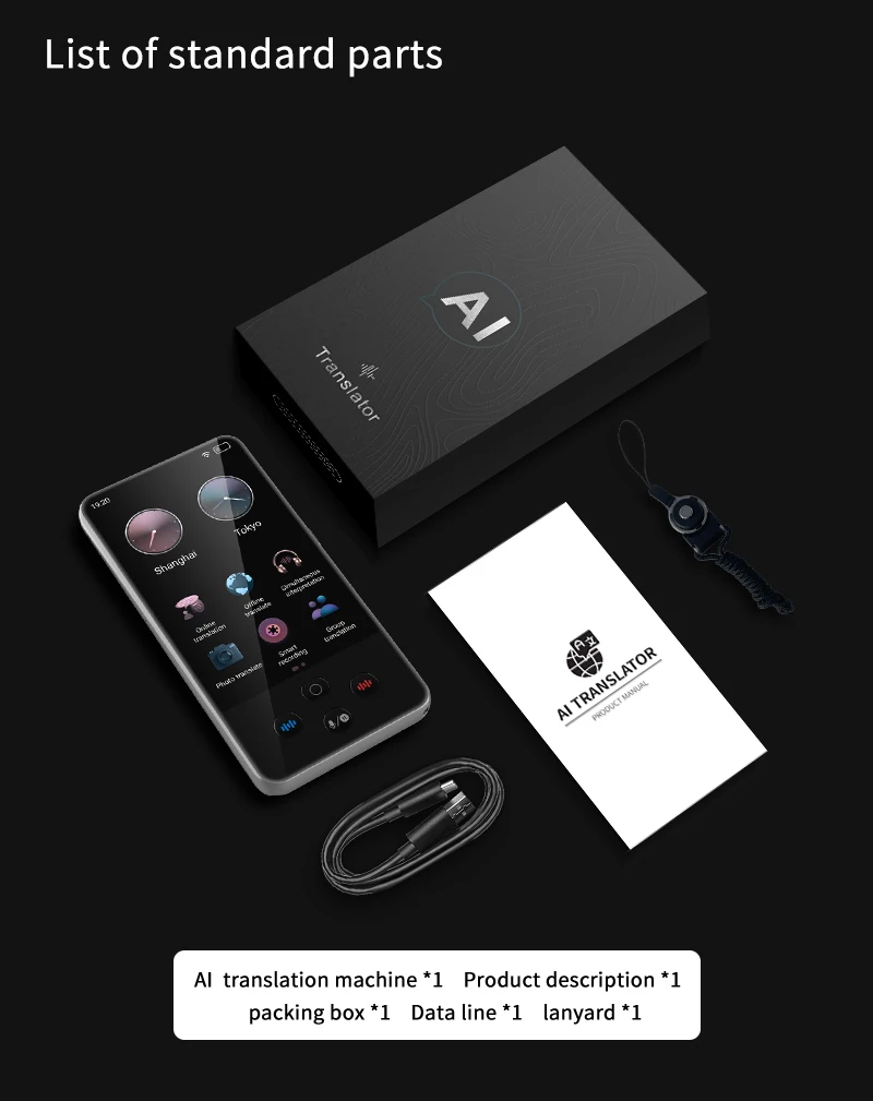 S85 Pro 4‑Inch Touch‑Screen Language Translator Device,138 Languages,Voice Video Recording,Offline Translation,8GB 2000mAh