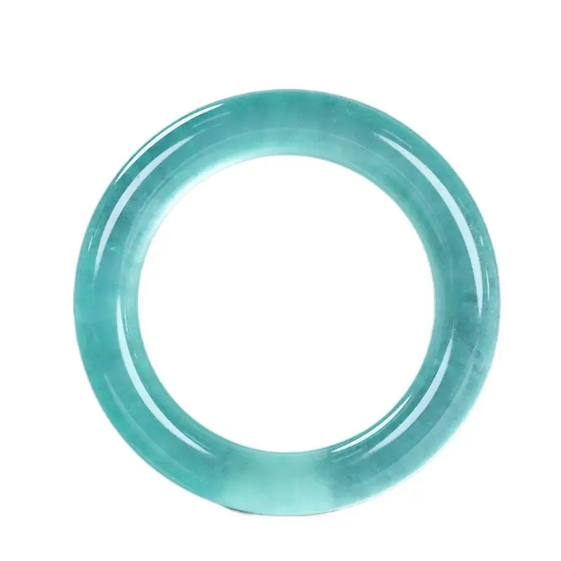 

Ice jadeite clear water color jade bracelet, quartzite jade round bar bracelet