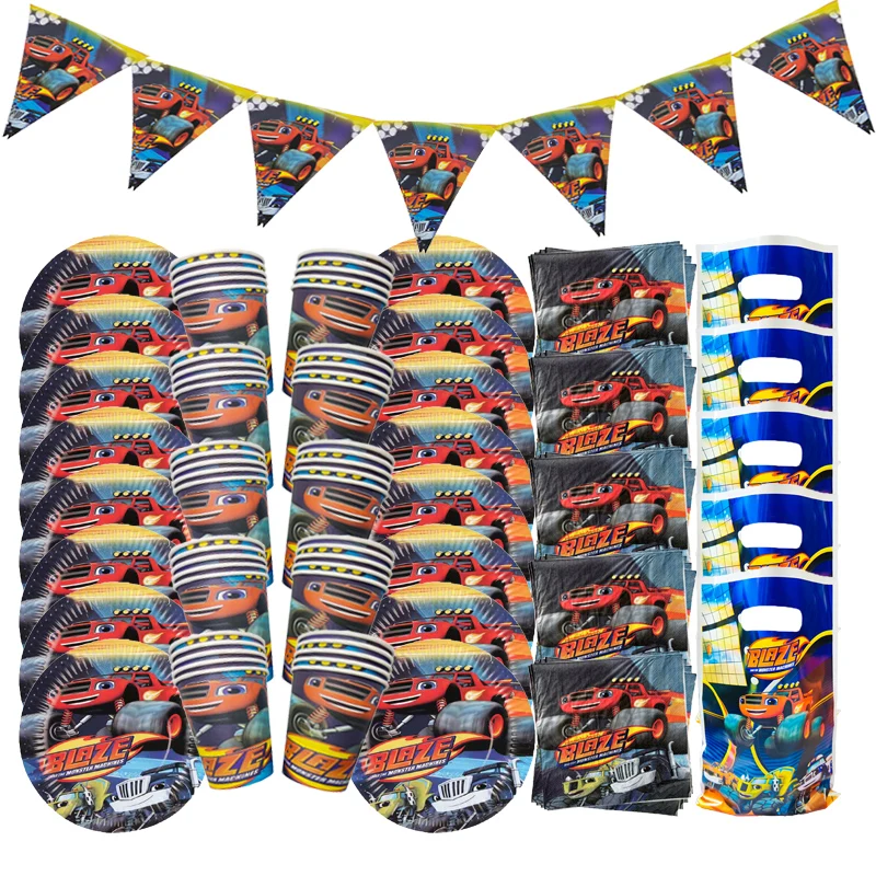 Blaze and the Monster Machines Birthday Party Decorations Disposable Tableware Plate Baby Shower Home Decoration Party Supplies