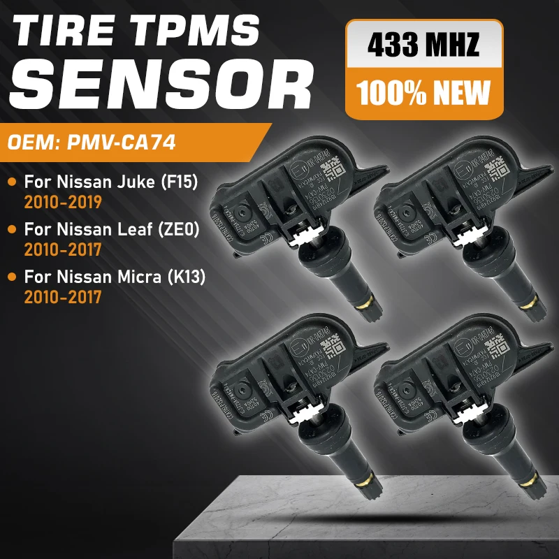 

Датчик контроля давления в шинах для TPMS Nissan Juke F15 2010-2019, Nissan Leaf ZE0, Nissan Micra K13 2010-2017, PMV-CA74, 433 МГц