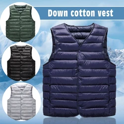 Classic Winter Coat Warm Sleeveless Jacket Lightweight Vest Coat for Men Streetwear Windproof Cotton-Padded Waistcoat Gentleman