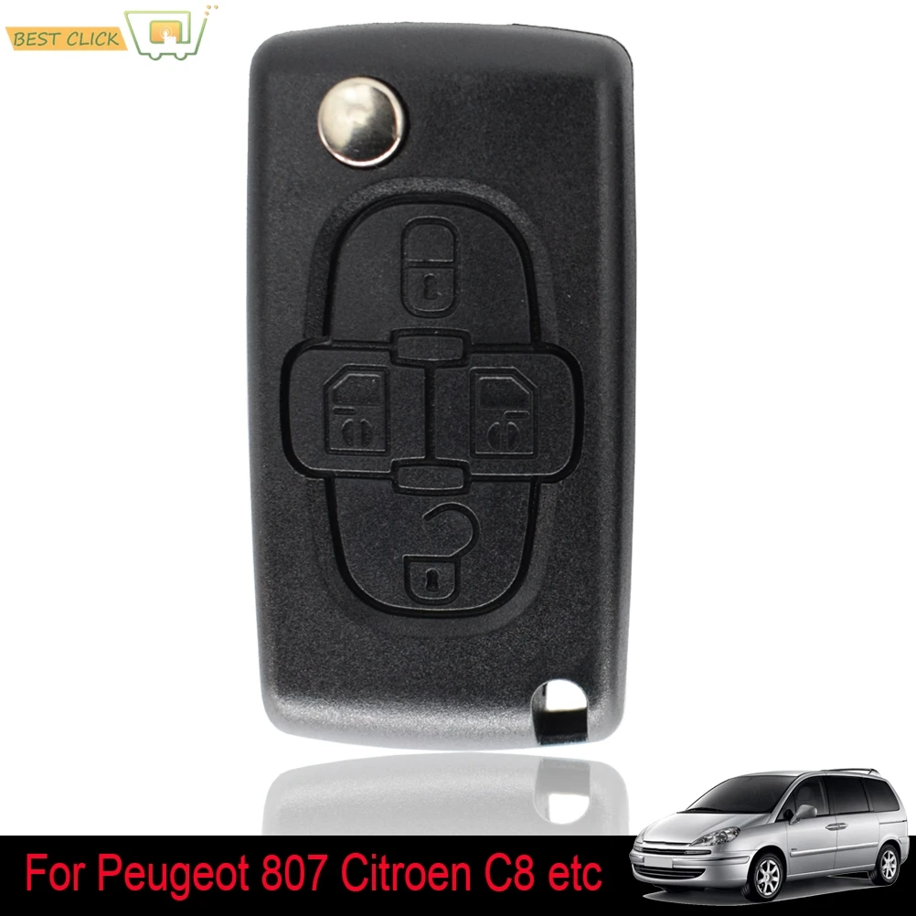 Car Remote Key Shell Cover Case Replacement For Peugeot 1007 807 For Citroen C8 4 Button HU83 Blade CE0523 Auto Styling Parts