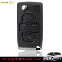 Car Remote Key Shell Cover Case Replacement For Peugeot 1007 807 For Citroen C8 4 Button HU83 Blade CE0523 Auto Styling Parts