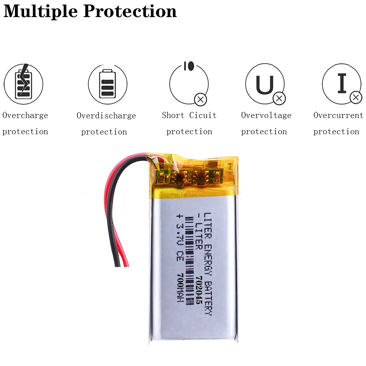 3.7V polymer lithium battery 702045 MP5 MP4 wireless WIFI digital products 700mAH