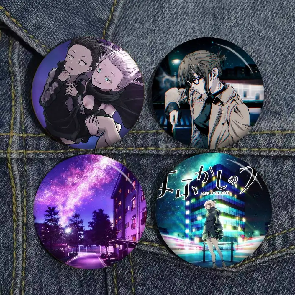 Japanese Call of the-Night Soft Button Pin Round Metal Badge Lapel Pin Parts Gift Friends Kid Jewelry