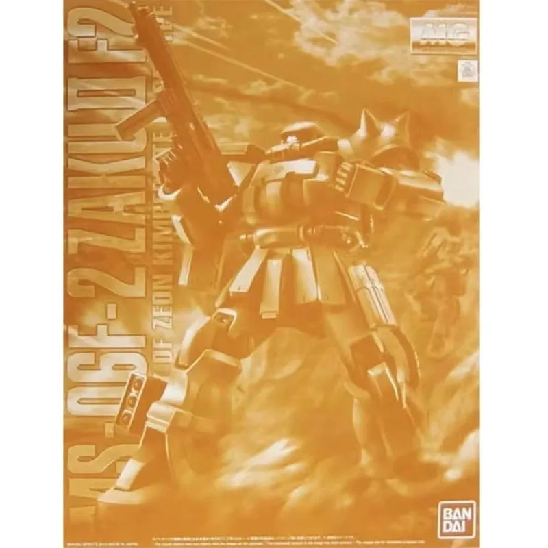 Bandai original mg on-line-exclusivo zaku ii f2 tipo MS-06F2 1/100 anime figura de ação montagem modelo brinquedos presentes para crianças
