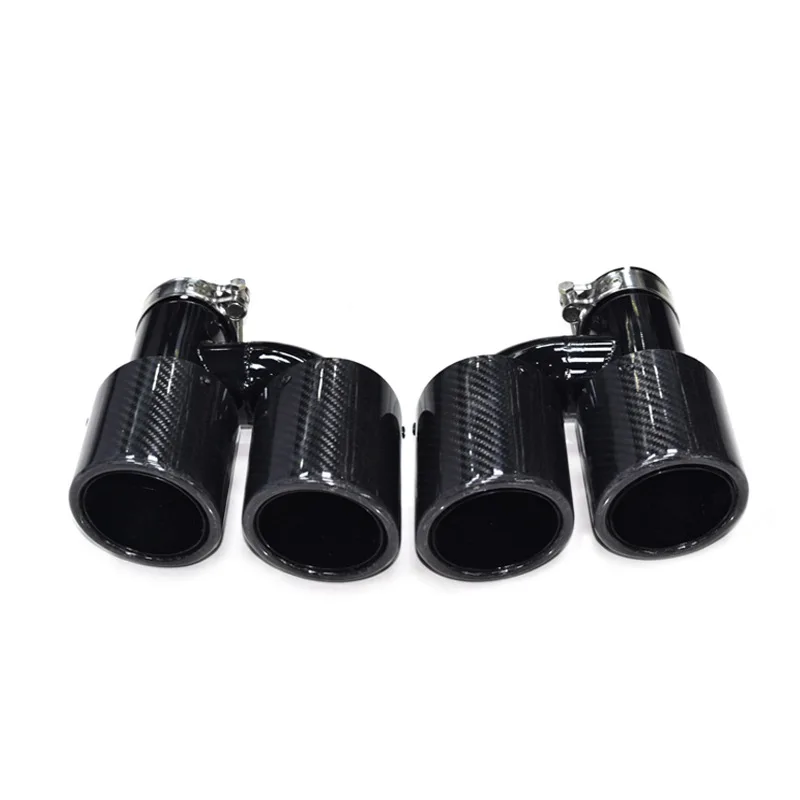 مناسبة لأودي A4LA5A6LA7 الذيل فوهة ماسورة العادم تعديل S6S4S7S5 أربعة التدريجي الفولاذ المقاوم للصدأ ألياف الكربون الذيل الحلق