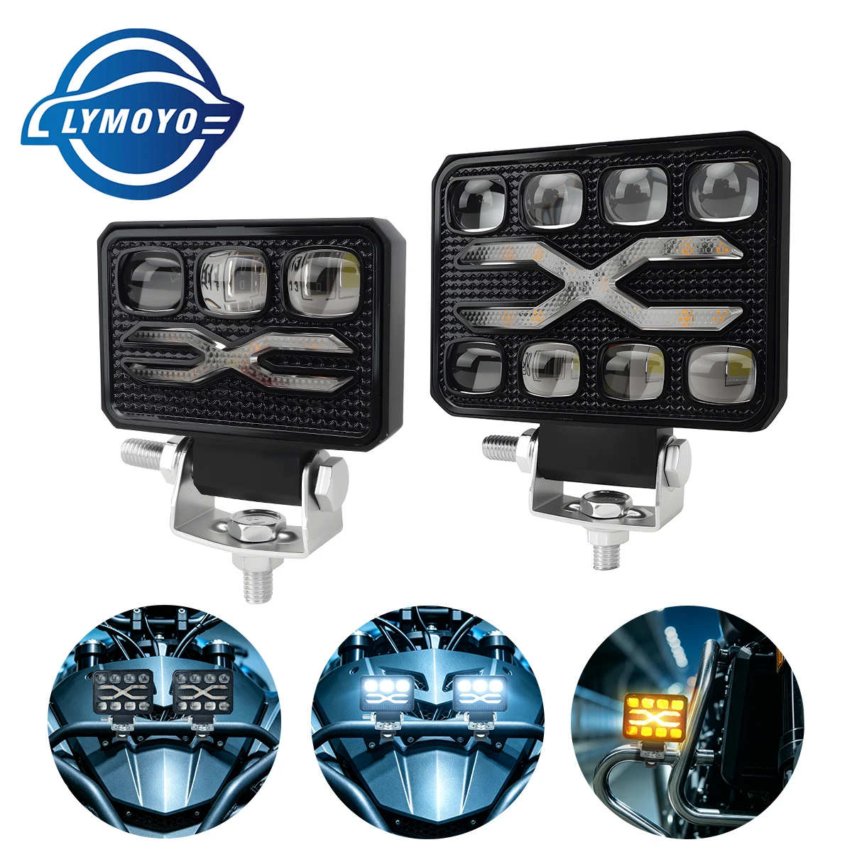 1/2Pc Car Led Work Light Bar 12-24V Jeep Offroad Truck 4x4 SUV ATV Fog Lights Auxiliary Headlight Projector Strobe Flashing Lamp