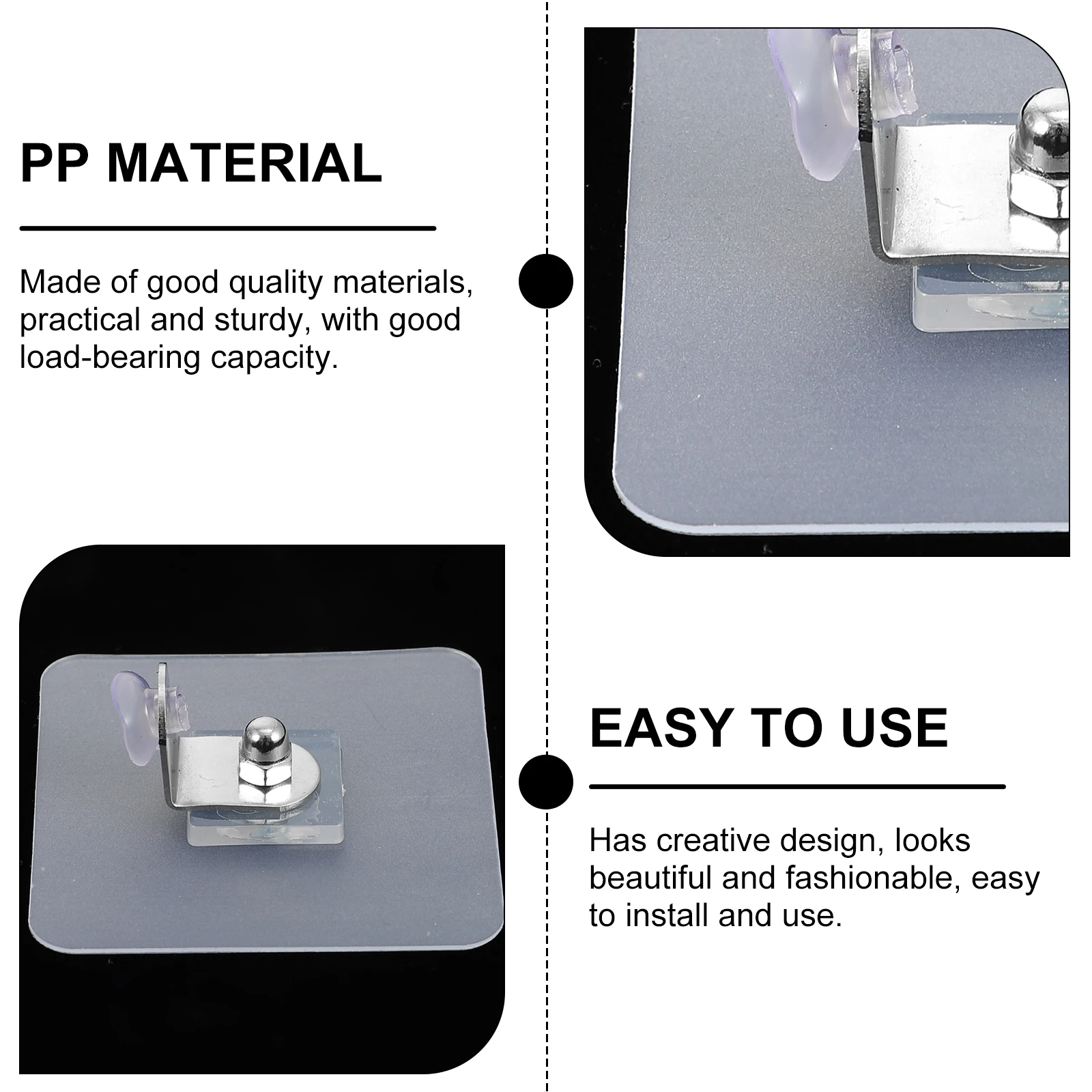 

6Pcs Non-Perforated Shelf Brackets Sticky Partition Supports Floating Shelf Rack for Wardrobe Closet Cabinet Storage