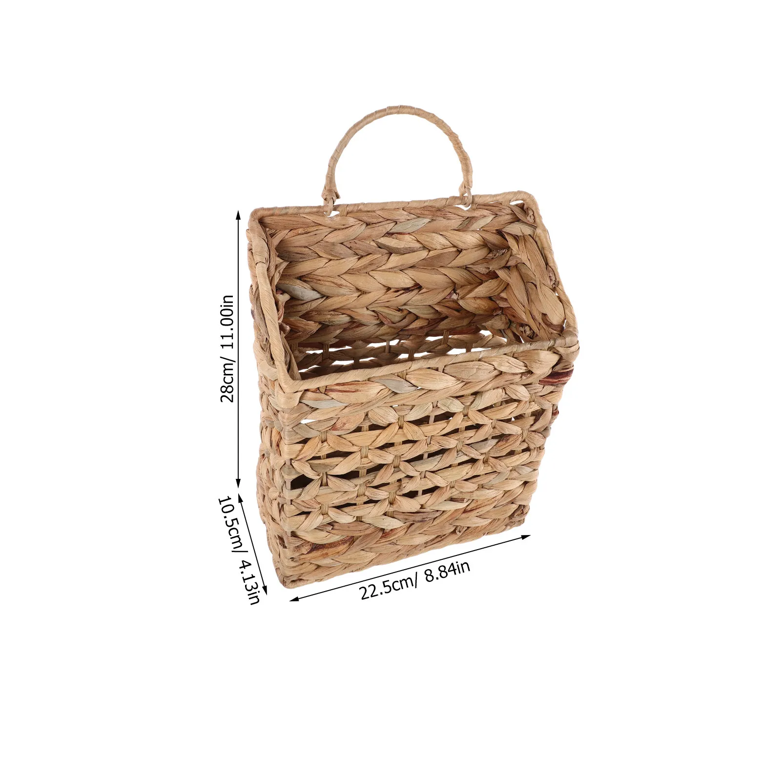 Wicker Hanging Storage Basket Wall Mounted Natural Rattan Organizer Magazine Mail Holder Hanging Plant Basket Woven Wall Decor view 5
