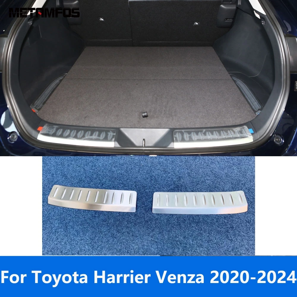 Accessories For Toyota Harrier Venza 2020-2022 2023 2024 Inner Rear Trunk Bumper Foot Plate Tailgate Door Sill Scuff Guard Plate