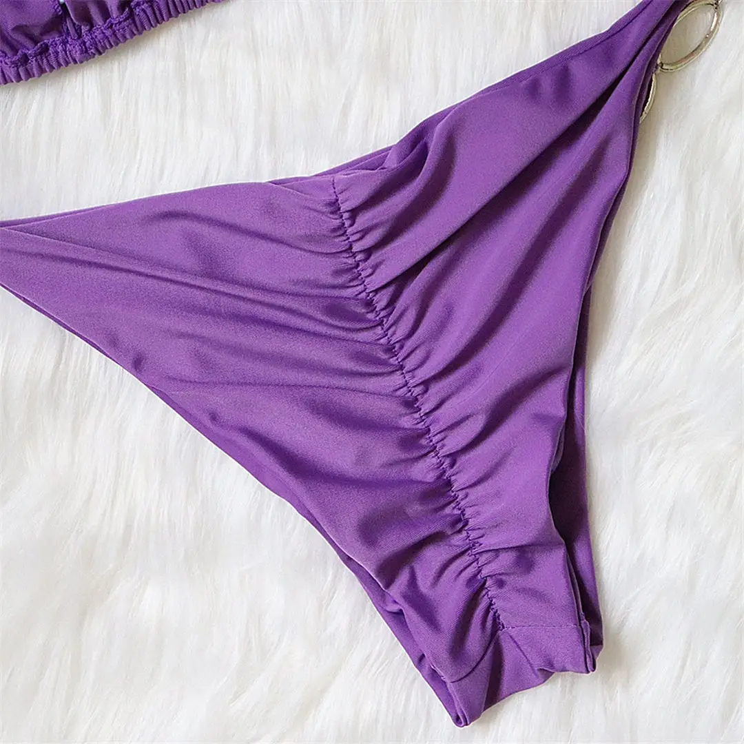 Halter Diamond Bikini Damen-Badeanzug Zweiteiliger Bikini-Set Scrunch Butt Brasilianischer Badeanzug Badebekleidung V2337 – Detail 37