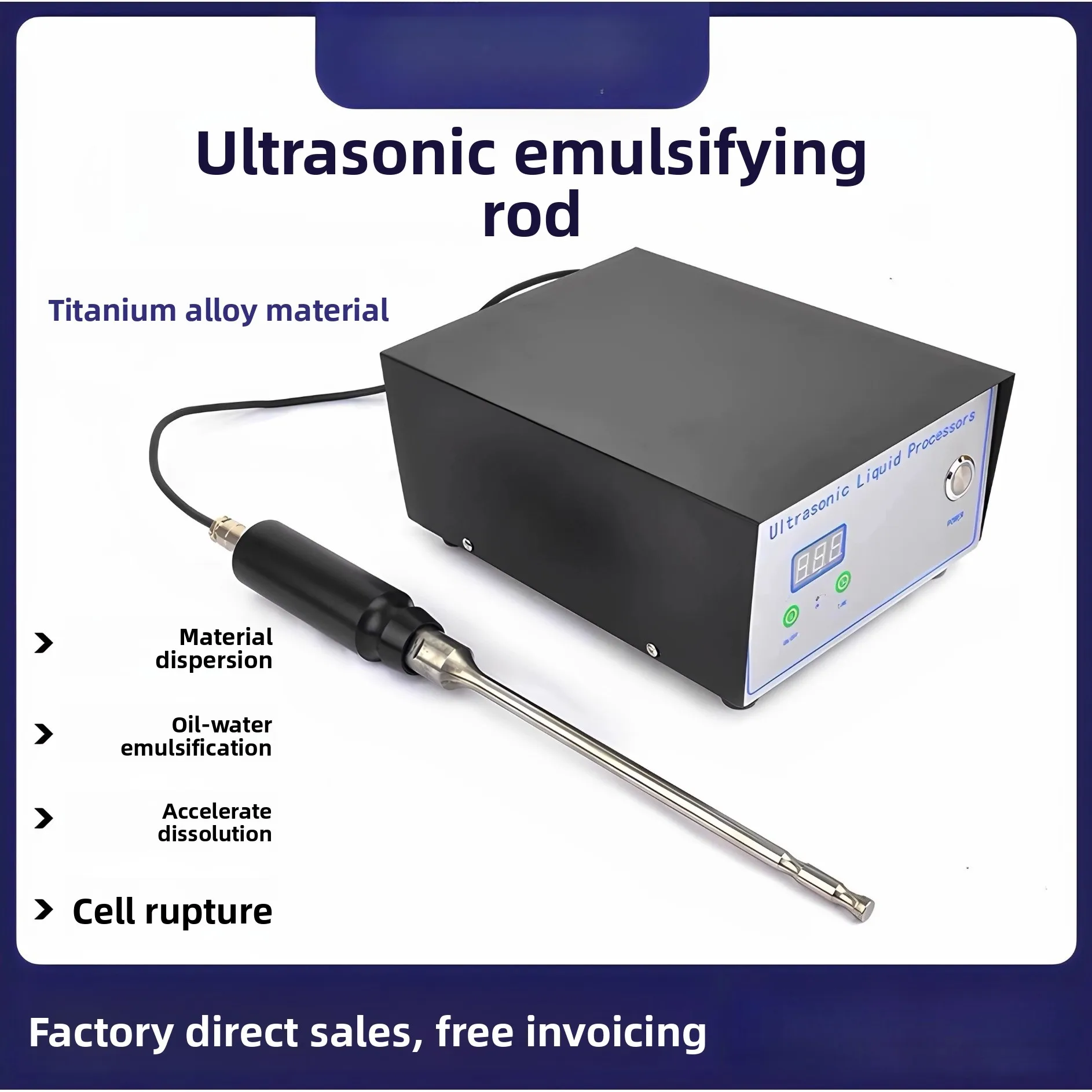 

Energy-gathering ultrasonic emulsifying rod ultrasonicprocessor stirring extraction defoaming crushing dispersionoscillating rod