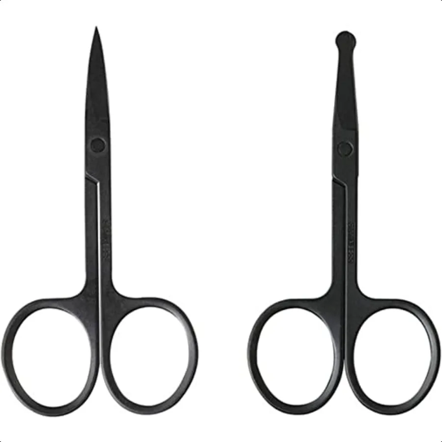 

Facial Hair Scissors Set Eyebrow Scissors Nose Scissors Beard Moustache Eyelash Eyebrow Trimmer Stainl Steel Set for Men Women