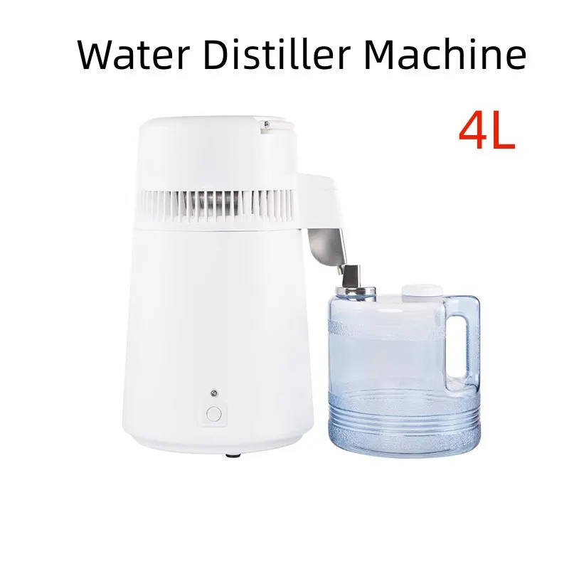 Destilador de agua de 220V, 750W, 4L, purificador, dispensador de filtro, botella para beber con calefacción, máquina de agua destilada de acero