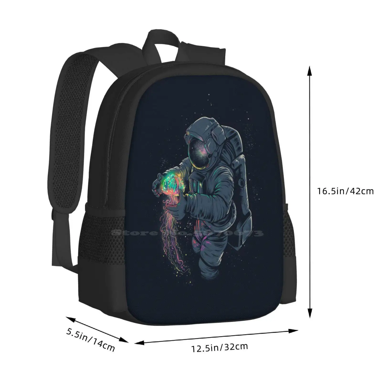 Jellyspace-Mochilas para Adolescentes Escolares, Malas de Viagem, Medusa Astronauta, Reunião Neon, Cosmonauta, Cosmos, Galáxia