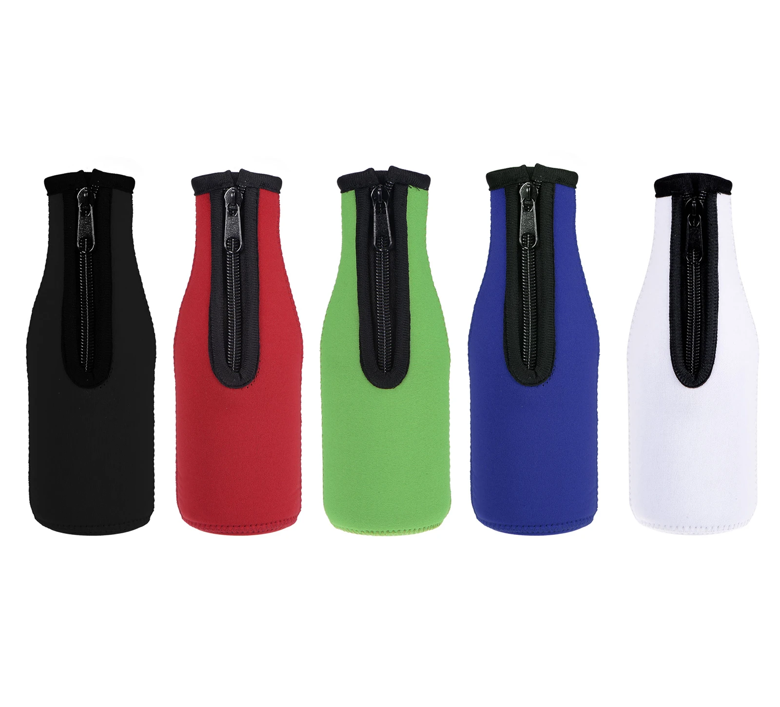 

4Pcs Beer Bottle Cooler Sleeves with Zipper Collapsible Neoprene Insulators Bottle Covers for 330ml to 350ml Bottles Party Drink