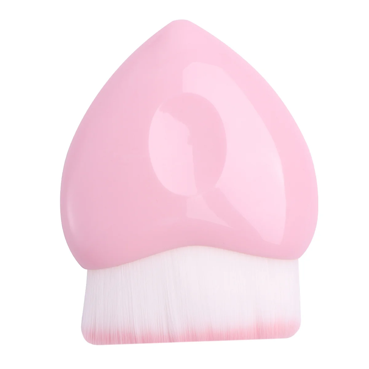 핑크색 손잡이가 있는 1개입 플랫 탑 메이크업 브러쉬, 파우더 파운데이션 블러셔 세트용 부드러운 흰색 브리슬, 눈썹용으로 이상적