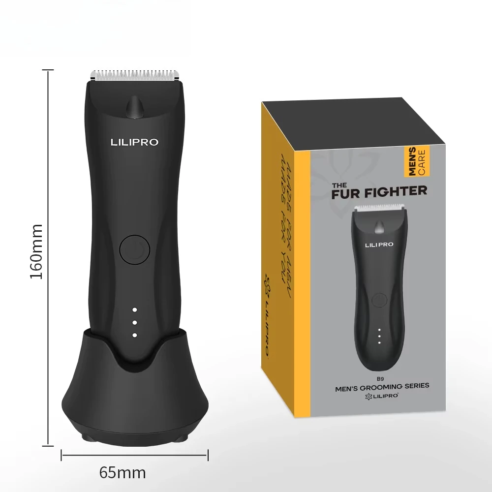 ماكينة تشذيب شعر الفخذ الكهربائية B9، شفرة سيراميك قابلة للاستبدال، ماكينة حلاقة مقاومة للماء وقابلة لإعادة الشحن